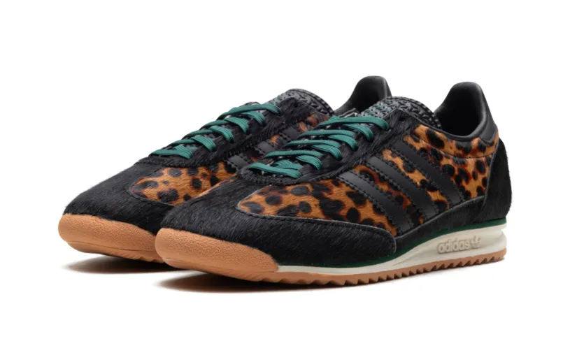 More Adidas Shoes SL 72 OG WMNS 'Leopard Print Collegiate Green'